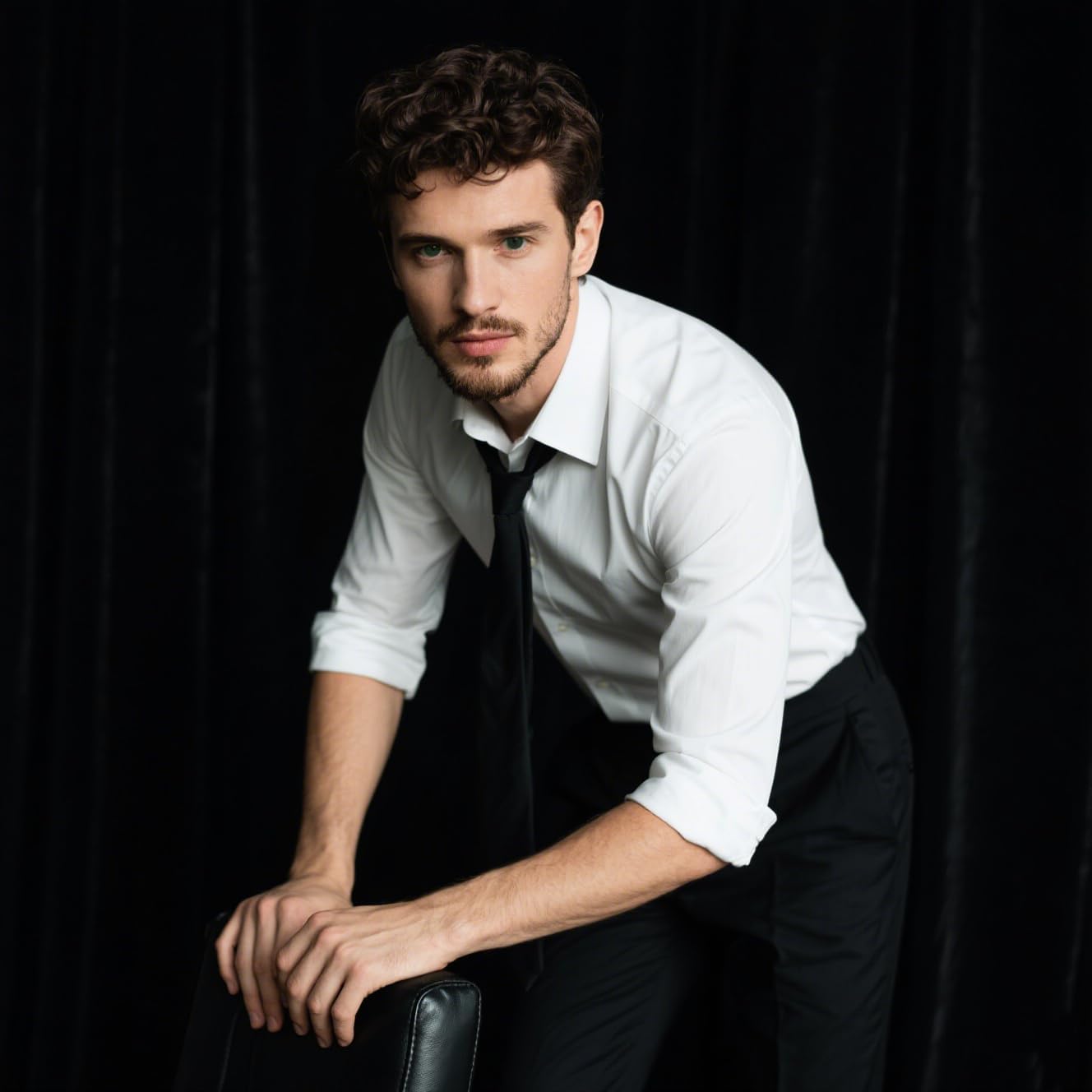 Background Solid Black Backdrop Muslin Portrait Background Screen for Photo Backdrop Video Photography Studio(6x9ft, Black)