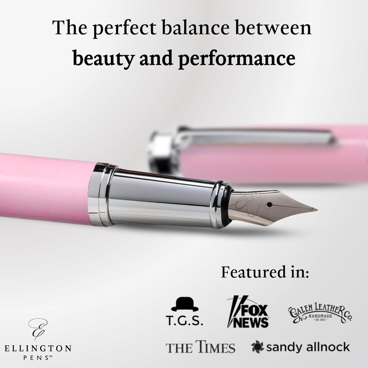 Ellington Pens Luxury Fountain Pen Set- Fountain Pens for Writing - Smooth Extra Fine Nib - Includes Refillable Ink Converter, 3 Ink Cartridges [Black & Blue], Gift Box - Elegant Calligraphy