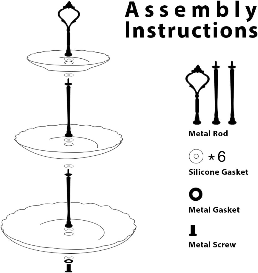 Sweejar 3 Tier Ceramic Cake Stand Wedding, Dessert Cupcake Stand for Tea Party Serving Platter (Jade)