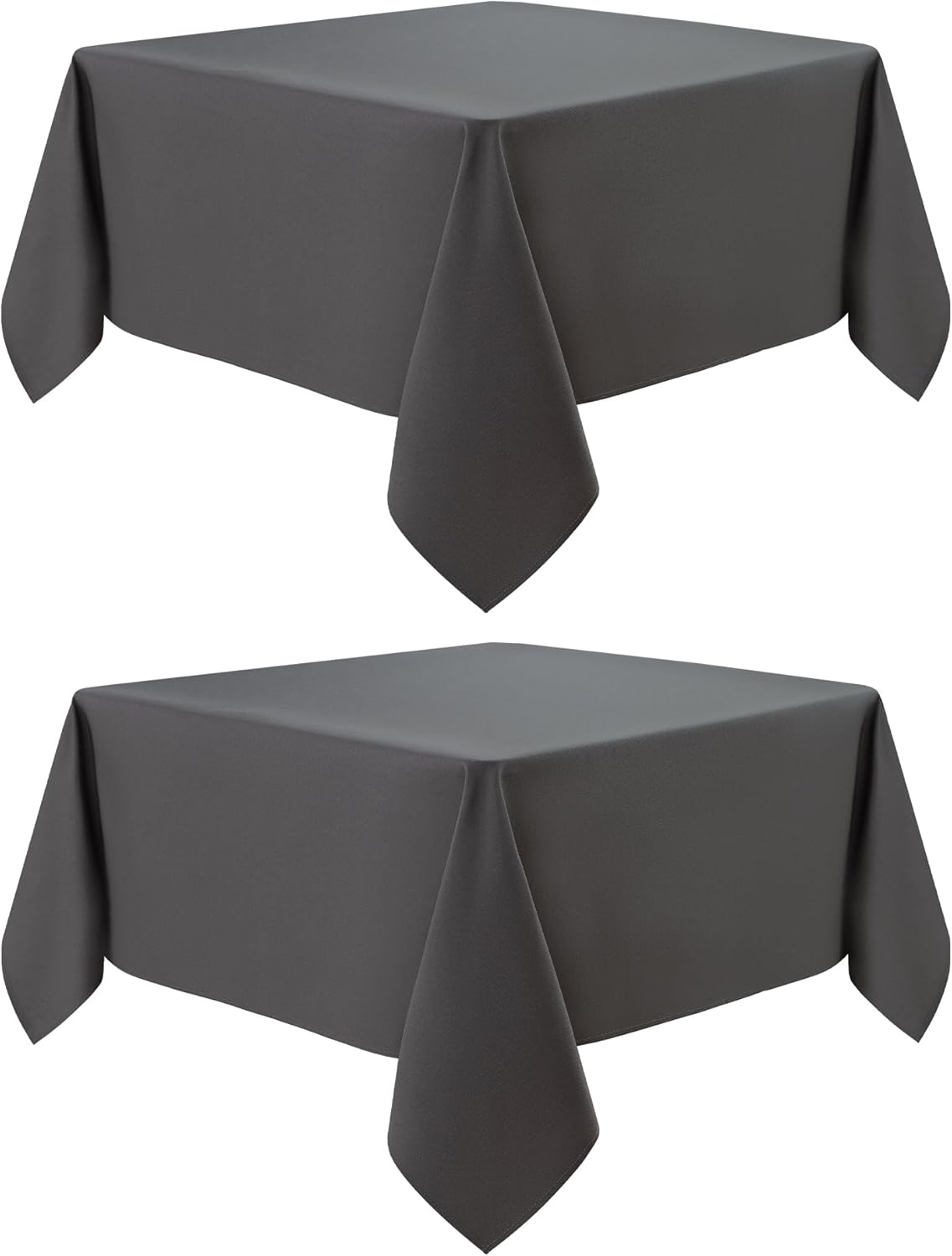 2 Pack Square Table Cloth 48X48 Inch Grey Washable Fabric Tablecloth Polyester Solid Dining Table Cover for Birthday Party Dinner Holiday Outdoor Indoor