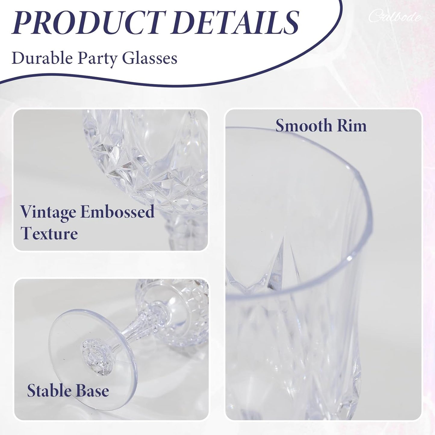 Plastic Wine Glasses Set of 12 – 7oz Unbreakable Clear Drinking Glasses for Parties Reusable & Dishwasher-Safe for Weddings, Bars, and Every Celebration