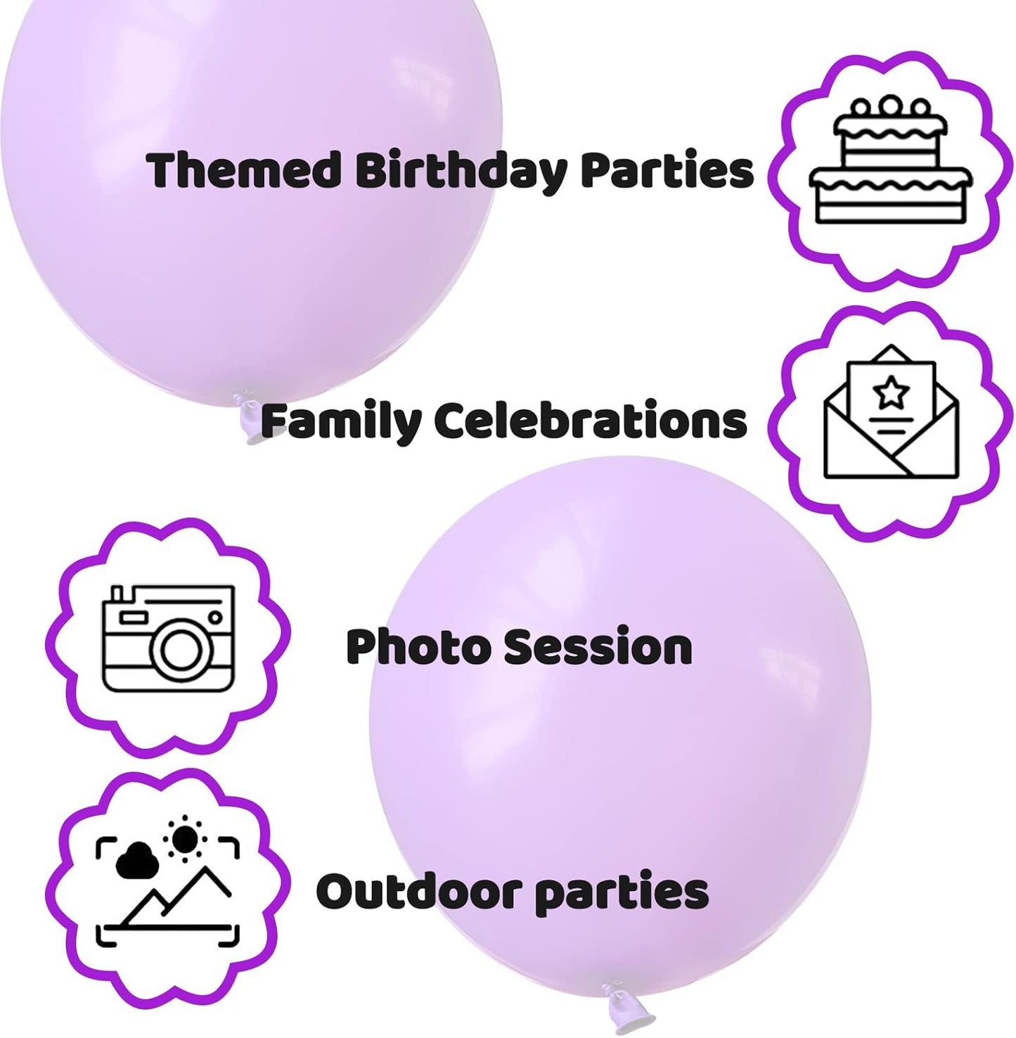 110pcs Purple Balloons 12 inch, Purple Latex Balloons for Birthday Party Baby Shower Wedding(with 2 Ribbons).