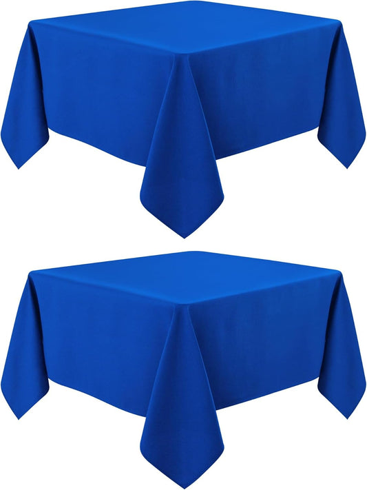 2 Pack Square Table Cloth 52X52 Inch Royal Blue Tablecloth Washable Polyester Solid Dining Table Cover for Birthday Party Dinner Holiday Outdoor Indoor