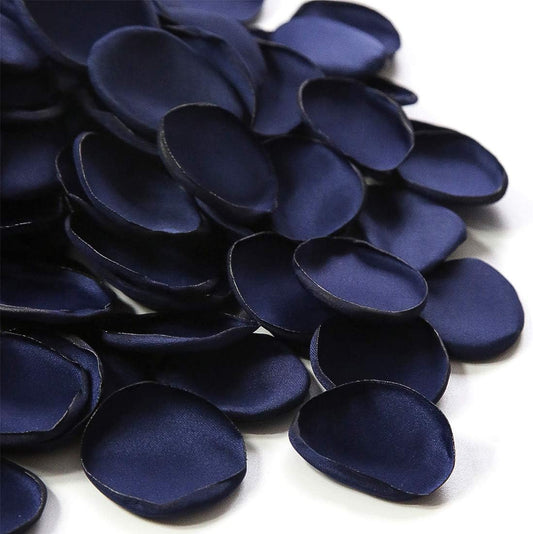 Floroom 500pcs Rose Petals Navy Blue Faux Silk Flower Petals for Wedding Flower Girl Basket Aisle Scatter Dinner Table Centerpieces Party Confetti Bridal Shower Romantic Night Decoration