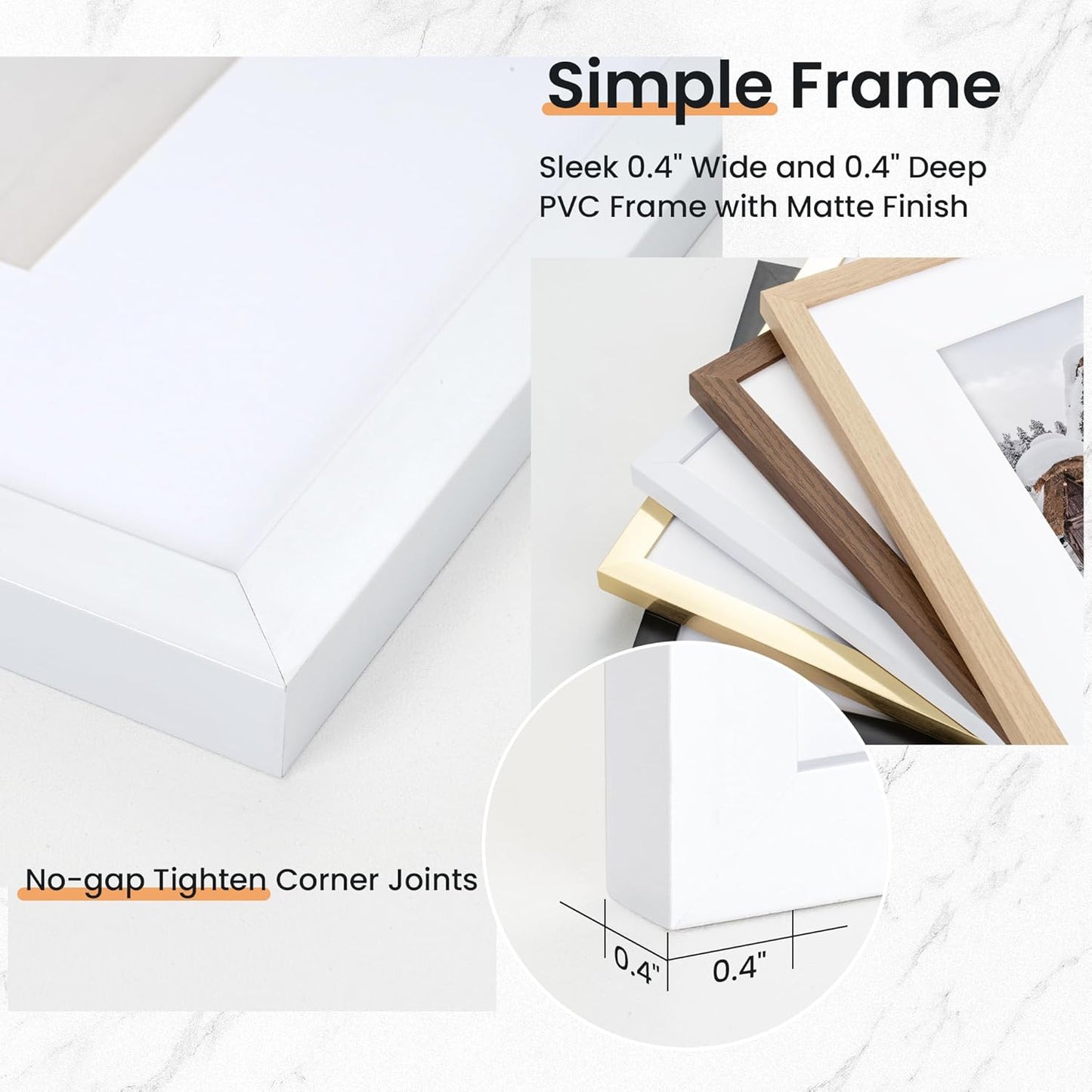 4x6 inch Picture Frame, 4x6 Photo Frames with 3.5x5 Removable Mat - High Definition Plexiglass - Vertical and Horizontal Display - Wall Hanging Frame - White, 12 Pack