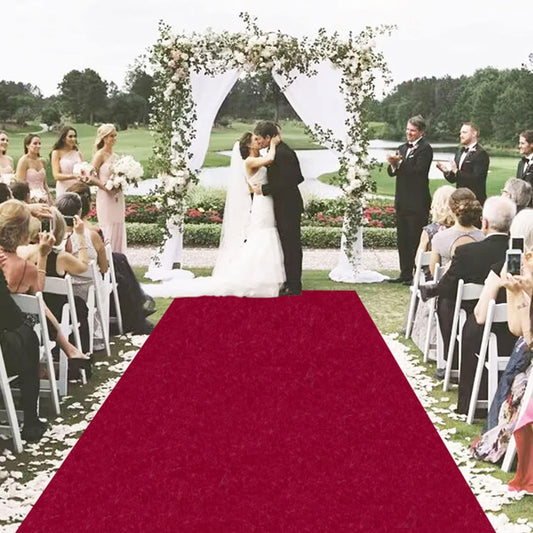 MODFUNS Aisle Runners for Weddings Burugndy Aisle Runner Rug 4FTx20FT Wedding Carpet Aisle Runner Velvet Wedding Runners Unique Carpet Runway for Party Banquet Hallway Decoration
