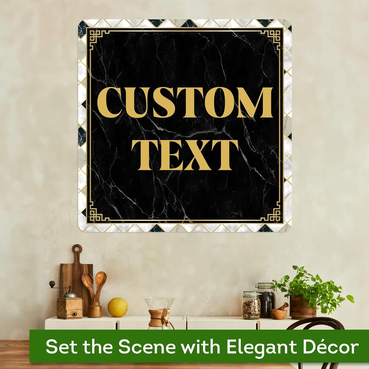 Custom Sign, Custom Street Sign, 11 Font Colors, 13 Font Styles, 4 Hole Options, 22 Sizes, 36x36 Inches, Rust Free DiBound, Fade Resistant, Made in USA by My Sign Center (Marble Tile)