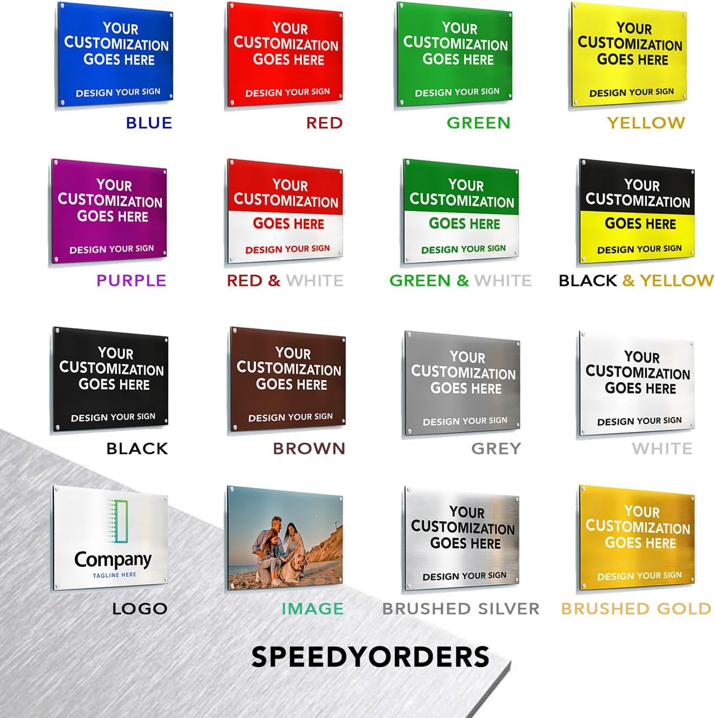 Custom Metal Business Signs, Personalized Aluminum Outdoor Signs, White Aluminum (White, 7x7 In)