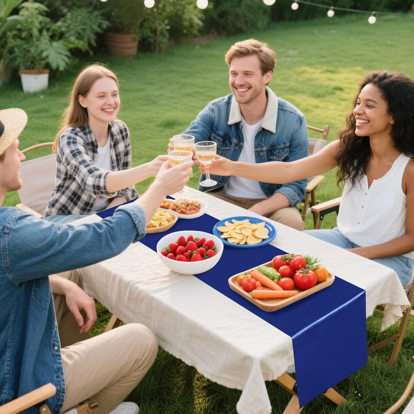 10 Pack Satin Table Runner 12 x 108 Inch Long Navy Silk Table Runner for Wedding Party Banquet Birthday Decoration