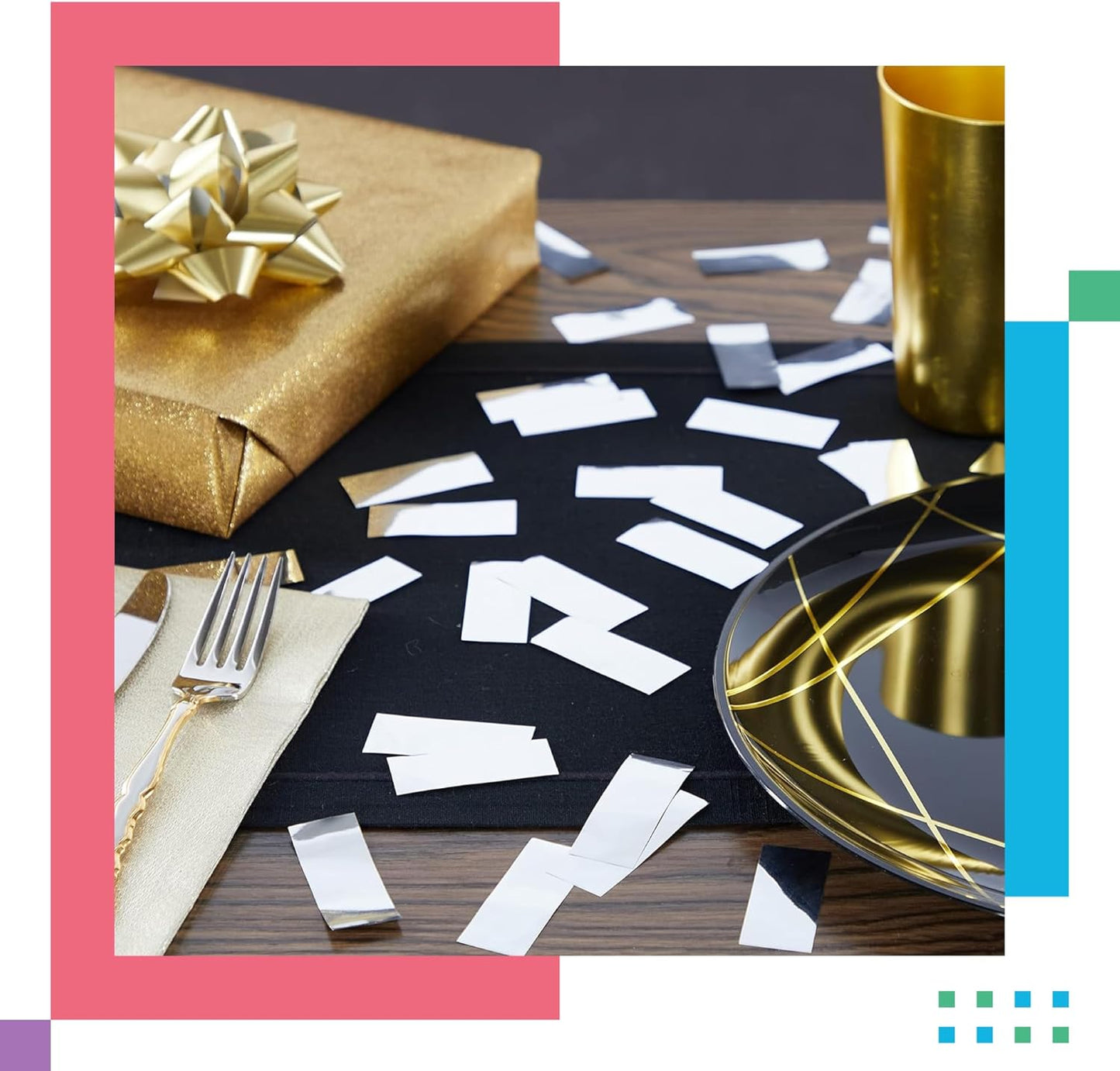 Shiny Metallic Confetti Rectangles, Red Color – Ultimate Confetti Fluttering Foil Paper for Confeti Cannon and Launcher Use, Table Decorations, and More (20 Handfuls per Bag, 1 lb)