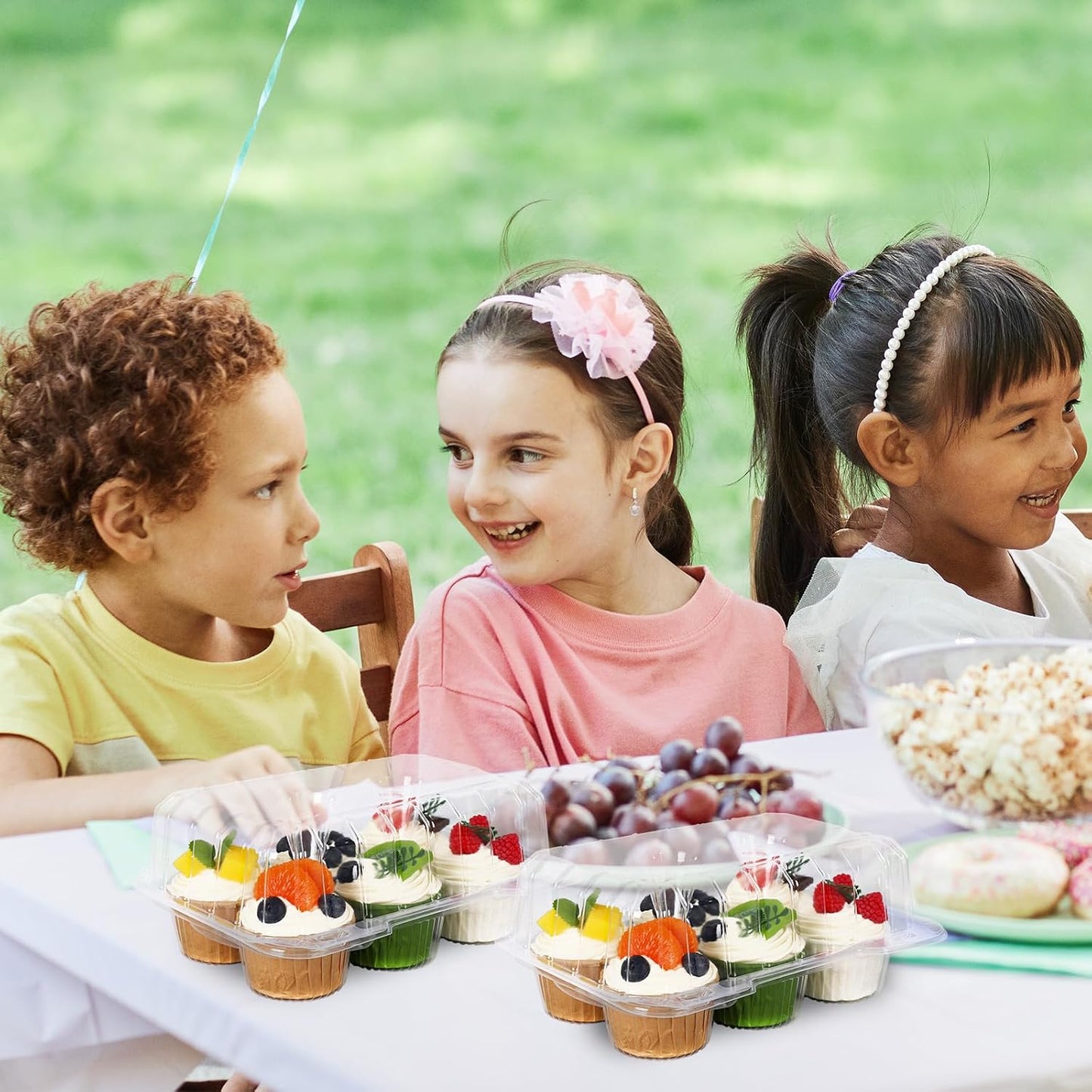 80 Pack Plastic Cupcake Containers 6-Compartment Clear Cupcake Boxes Disposable Cupcake Tray Holders 6 Cavity Cupcake Carriers with Deep Dome for Cupcake Muffin Packaging