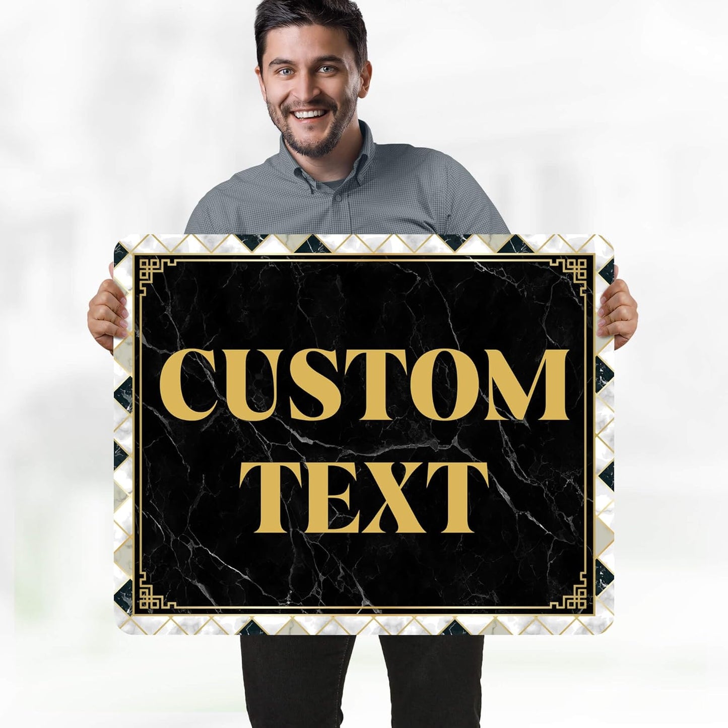 Custom Sign, Custom Street Sign, 11 Font Colors, 13 Font Styles, 4 Hole Options, 22 Sizes, 24x30 Inches, Rust Free DiBound, Fade Resistant, Made in USA by My Sign Center (Marble Tile)