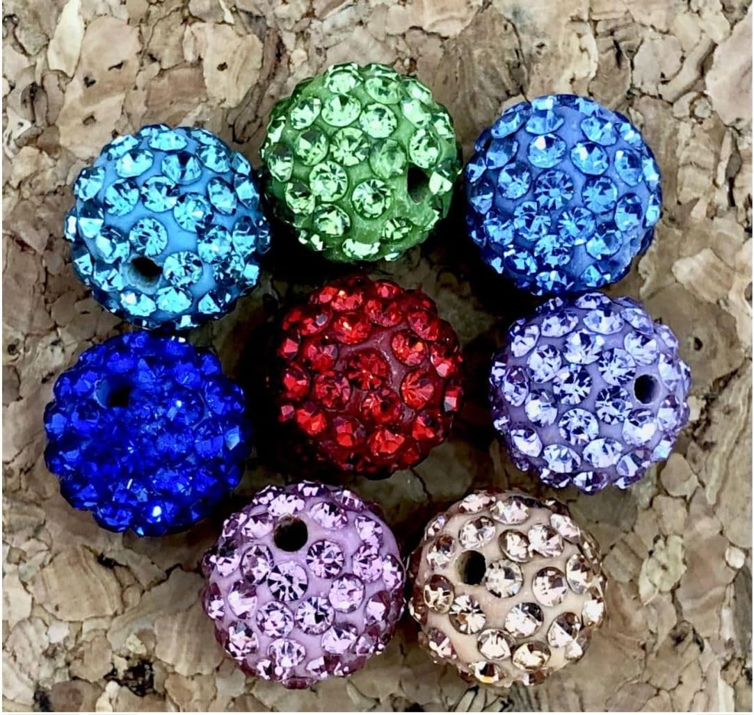 100pcs Adabele Grade A Suncatcher Crystal Rhinestone Pave Loose Beads 10mm Peridot Green Polymer Clay Disco Ball Spacers Compatible with Shamballa All Craft Jewelry Making DB10-16