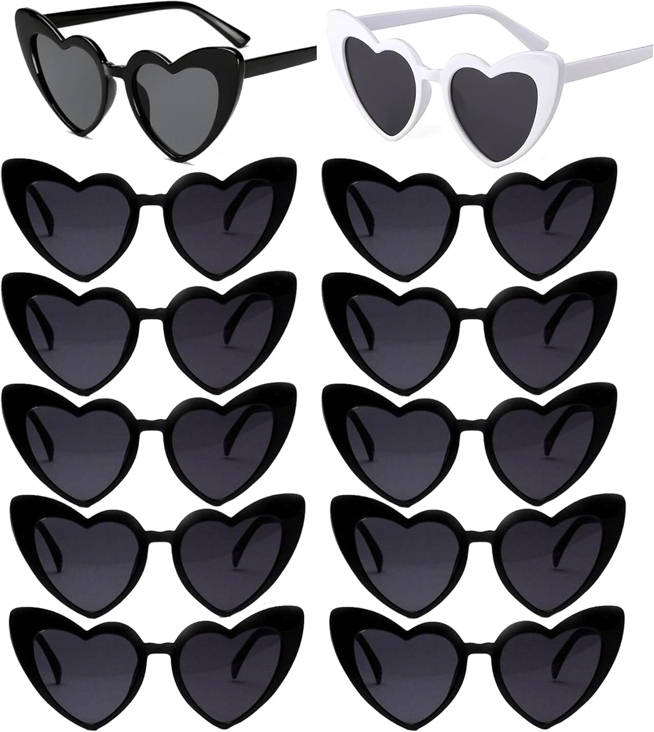 Bachelorette Party Favor Sunglasses 6 Pack,Retro Cat Eye Heart Sunglasses for Women,Bridesmaid Proposal Gifts