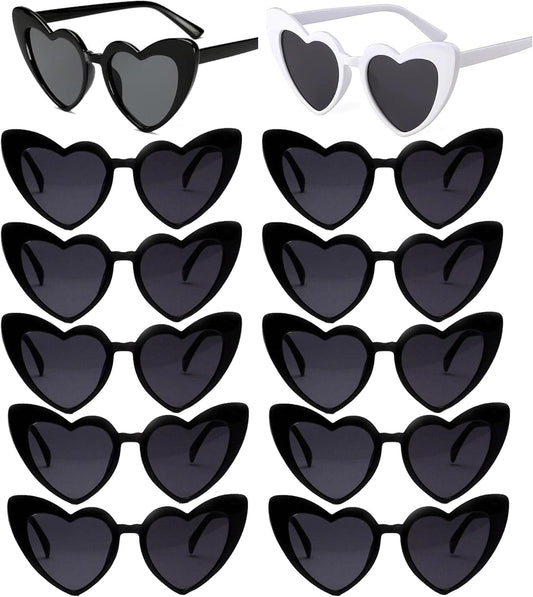 Bachelorette Party Favor Sunglasses 6 Pack,Retro Cat Eye Heart Sunglasses for Women,Bridesmaid Proposal Gifts