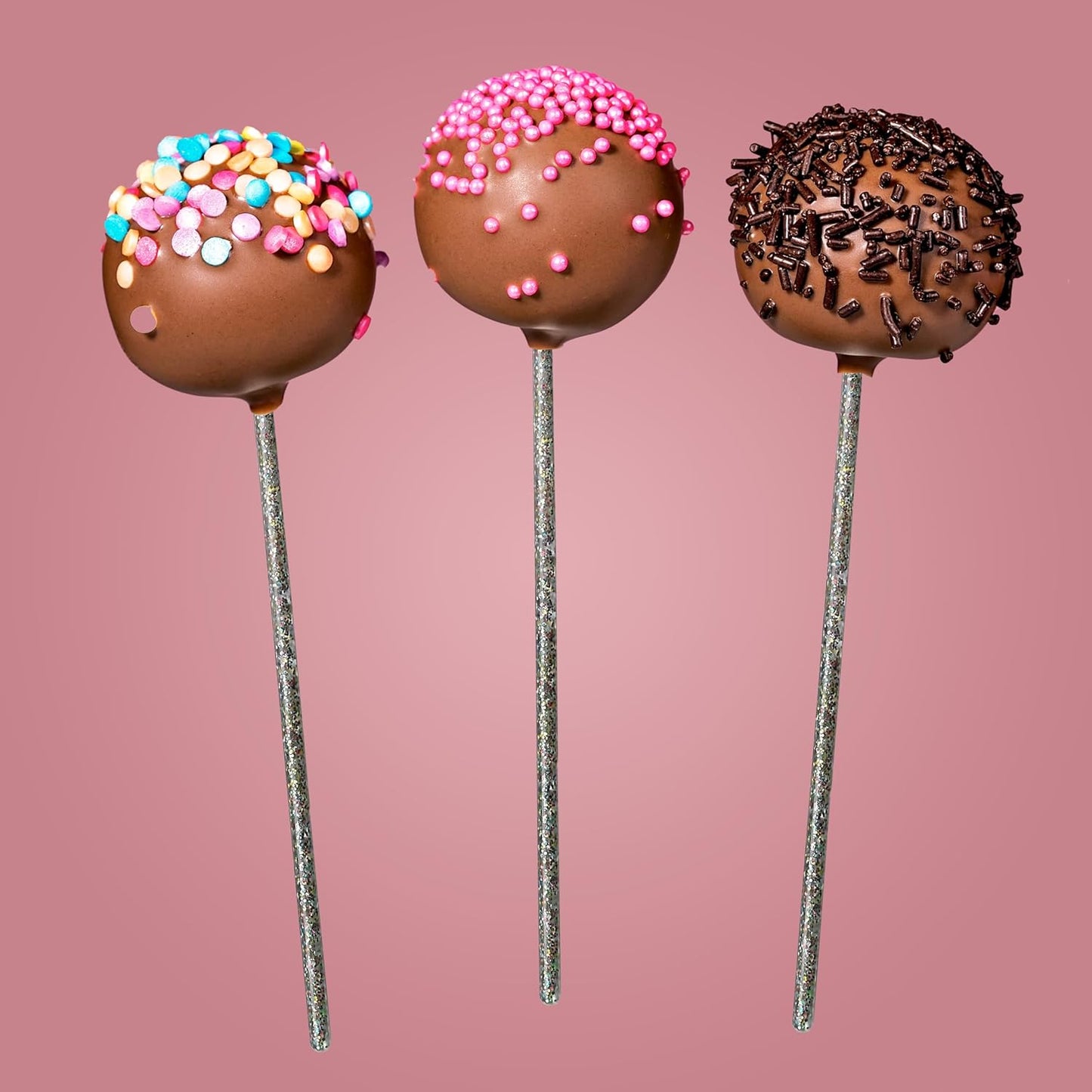 Royer Cocktail Stirrers - PRIDE Cocktail Glitter for Drinks, Perfect LGBTQ+ Party Drink Mixer & Decorations | 6 inches - Rainbow Glitter Stick with Disco Ball Design (D50)