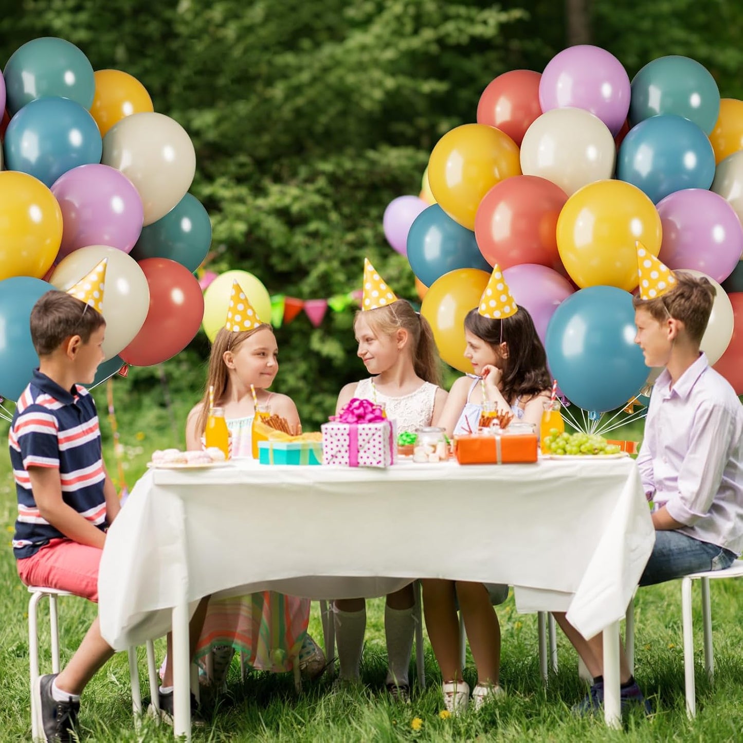 Retro Colorful Balloons, 12 Inch Vintage Color Balloons, Retro Blue Red Purple Yellow White Latex Helium Balloon for 80s 90s Theme Birthday Wedding Baby Shower Festival Carnival Decorations