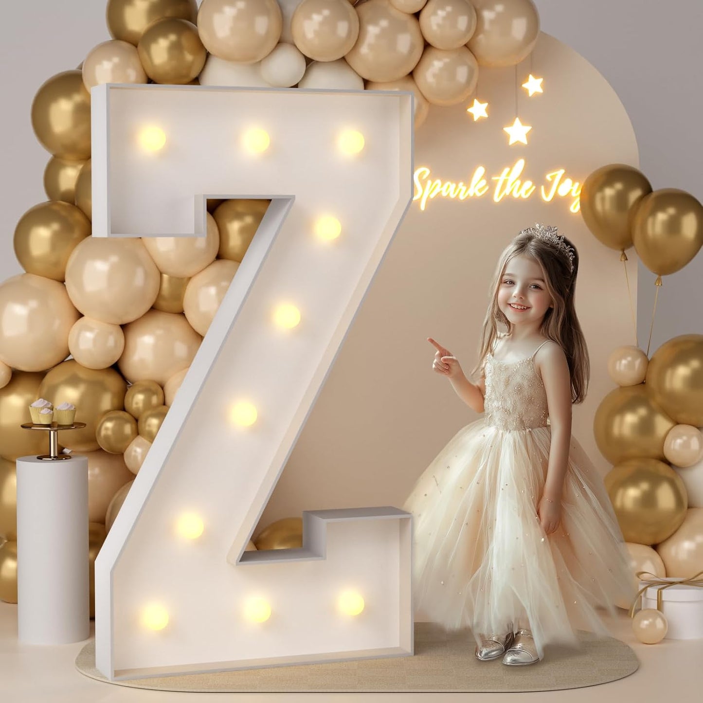 JoyMuse 4FT Marquee Light Up Letters,Large Marquee Letters 4 Feet Tall for Marry Me Proposal Decorations Big 4FT Letters with Lights for Baby Shower Party Decor, Letter Z