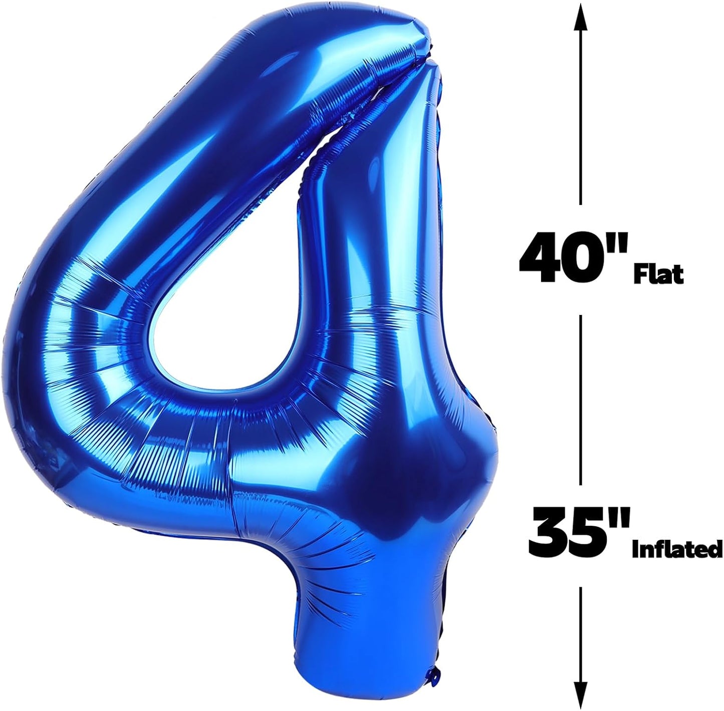 Blue Jumbo Number 40 Balloon 40 Inch, Women Men 40 Birthday Supplies, Foil Helium 40 Birthday Giant Balloon, Mylar Blue Number Balloons Anniversary Decorations