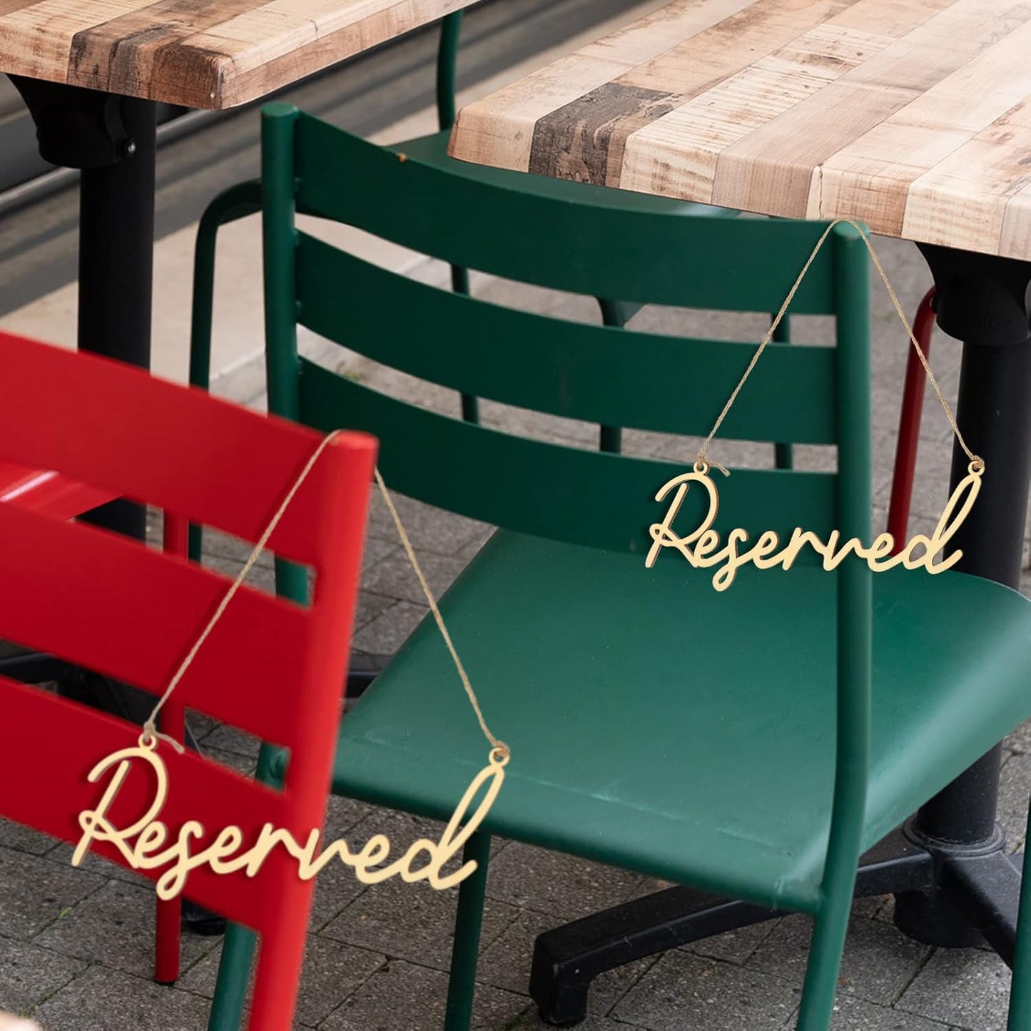 12 Pcs Reserved Seating Signs for Wedding Chairs Hanging Wooden Rustic Reserved Row Signs with Rope Wooden Tag for Wedding Church Pews Restaurant(Wood)