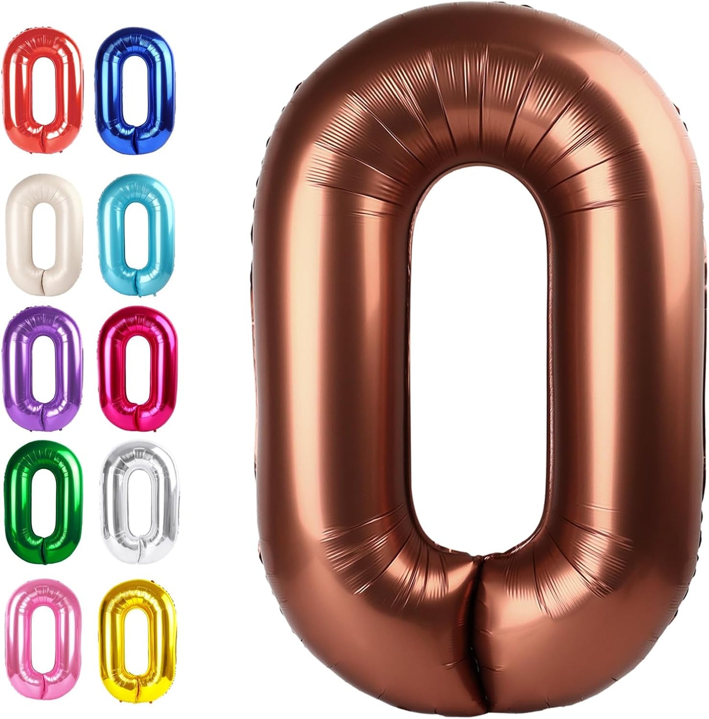 Coffee Brown 40 Inch 0 Number Balloons, 0 Decorations for 10 20 30 40 50 60 70 80 90 100 Birthday, Dark Brown Foil Giant Birthday Graduations Anniversary Party Balloon