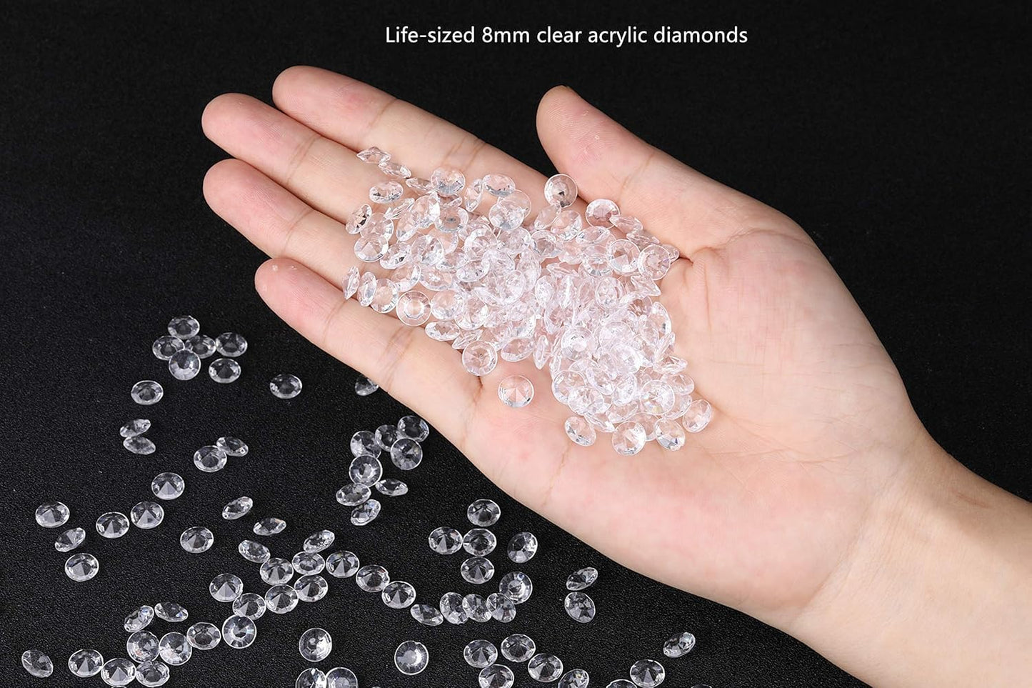 2000 pcs/Pack Wedding Table Scatter Confetti Crystals Acrylic Diamonds 8 mm Rhinestones for Wedding, Bridal Shower, Vase Beads Decorations (8mm, Transparent)