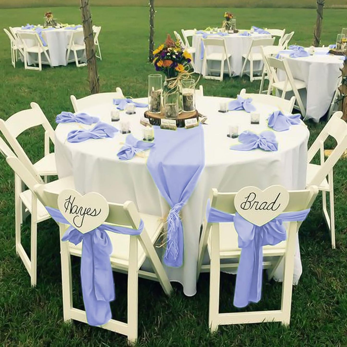 fani 60 PCS Lavender Satin Chair Sashes Bows Universal Chair Cover for Wedding Reception Restaurant Event Decoration Banquet,Party,Hotel Event Decorations (7 x 108 inch)