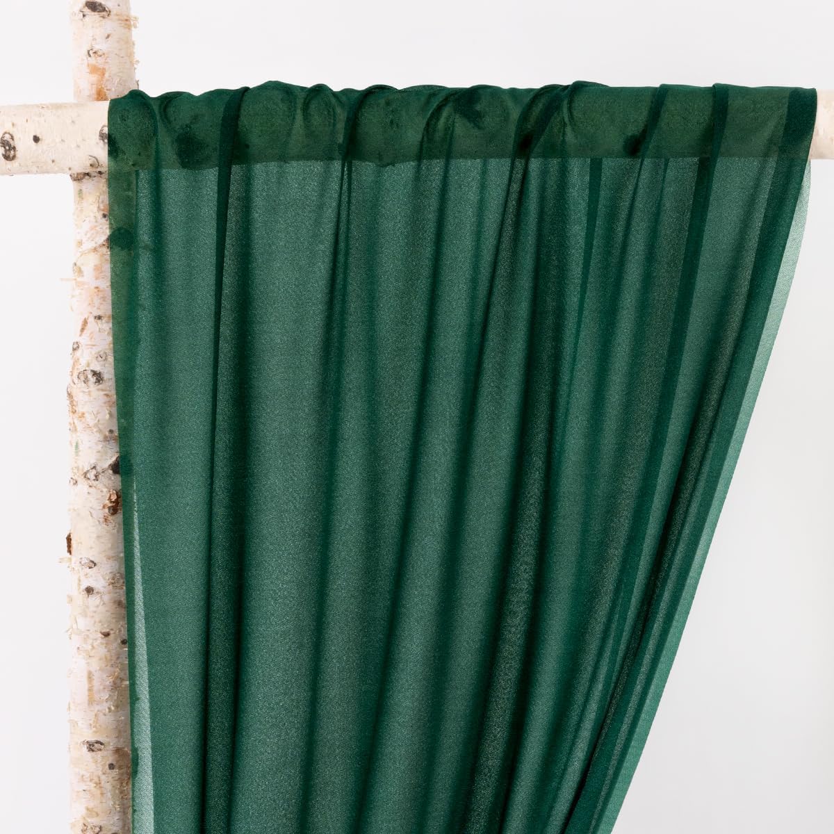 MLMW Christmas Wedding Arch Draping Fabric 1 Panel 29" x 20Ft Emerald Green Sheer Wedding Arch Backdrop Drapes Outdoor Curtain for Ceremony Party Background Ceiling Decor
