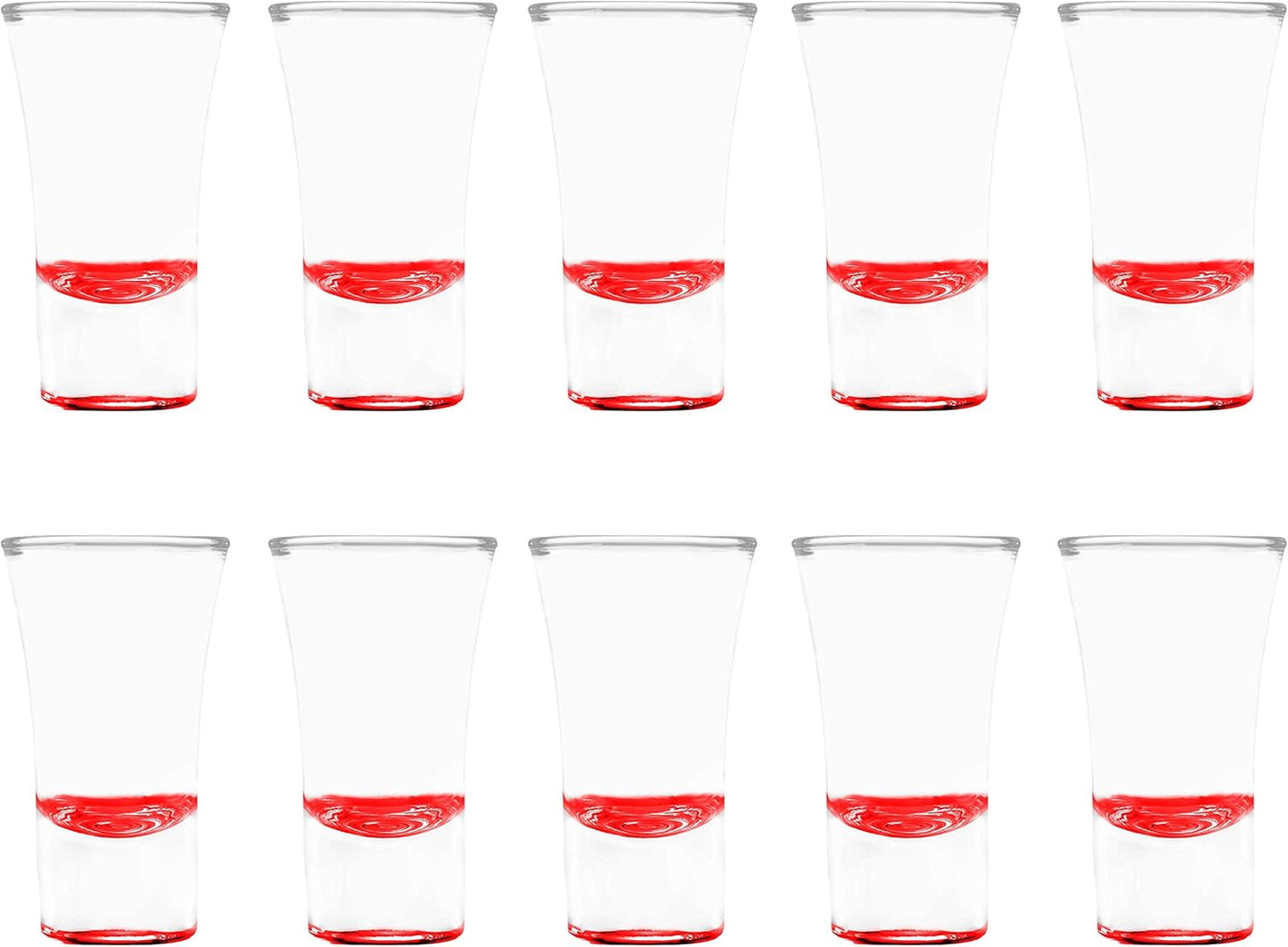 DISCOUNT PROMOS 2 oz. Lord Shooter Etched Shot Glasses, 10 pack, 21st Birthday Party, Lounge Glassware, Red