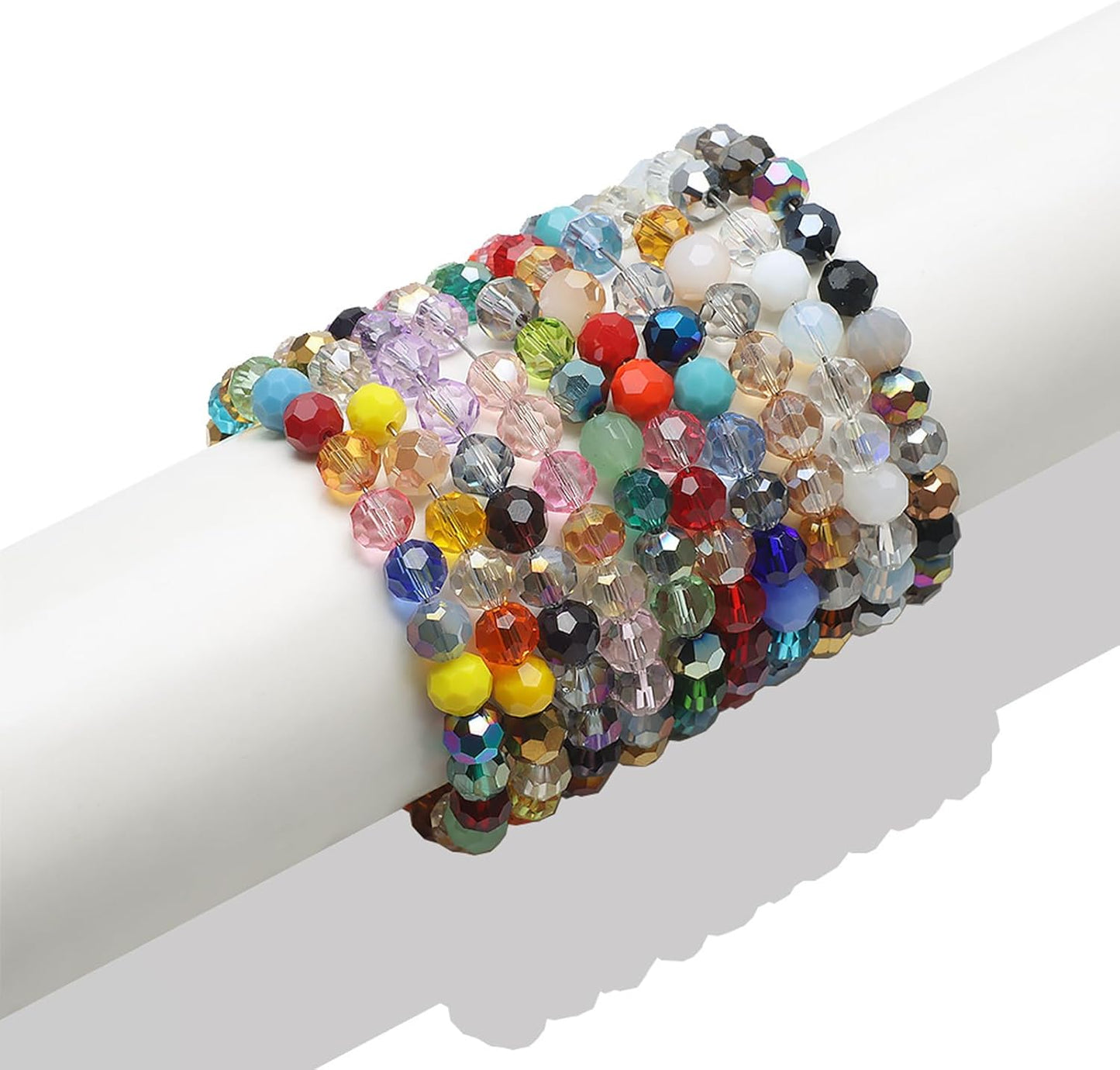 100PCS 8MM Crystal Glass Beads - Yellow Series Rondelle Faceted Crystal Glass Beads for Jewelry Making, Bracelet Making, DIY Crafts, Wind Chimes, Suncatchers