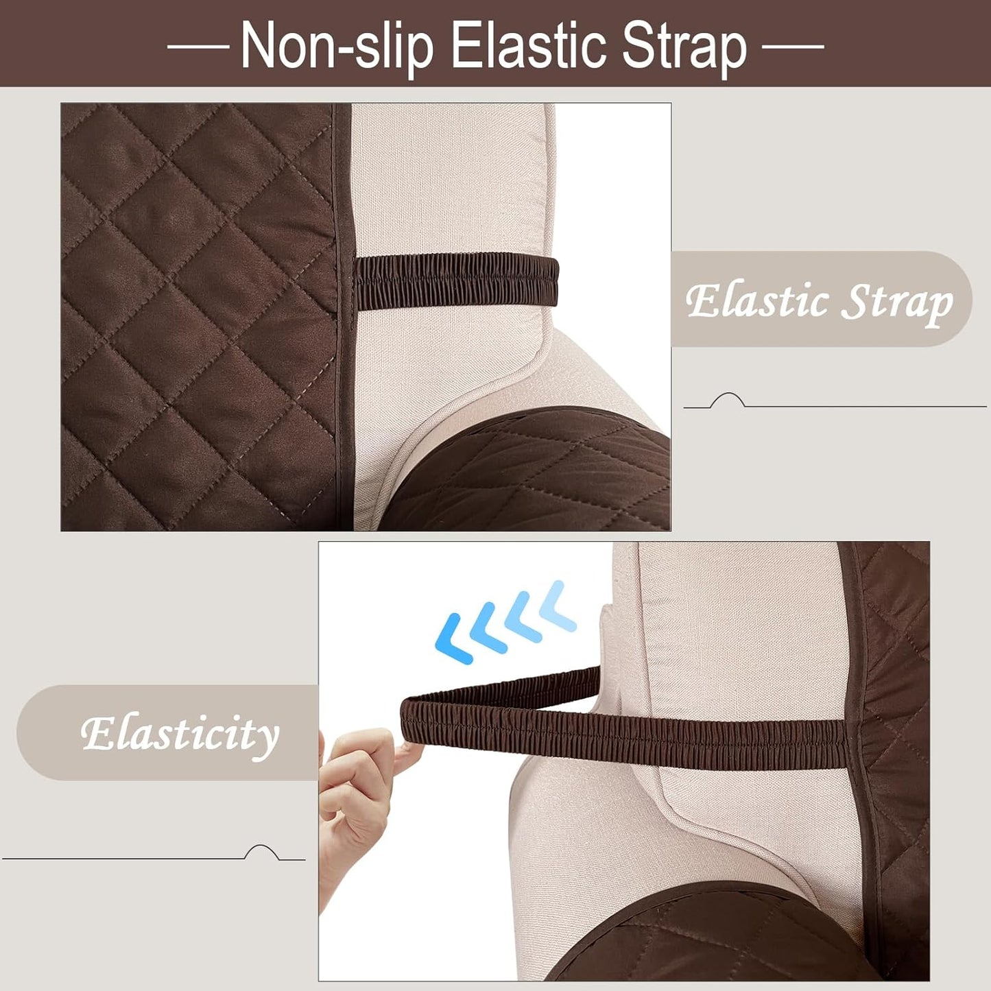 Reversible Oversized Sofa Covers Couch Cover Furniture Protector for Dogs Elastic Straps Water Resistant(XLSofa,Chocolate/Chocolate)