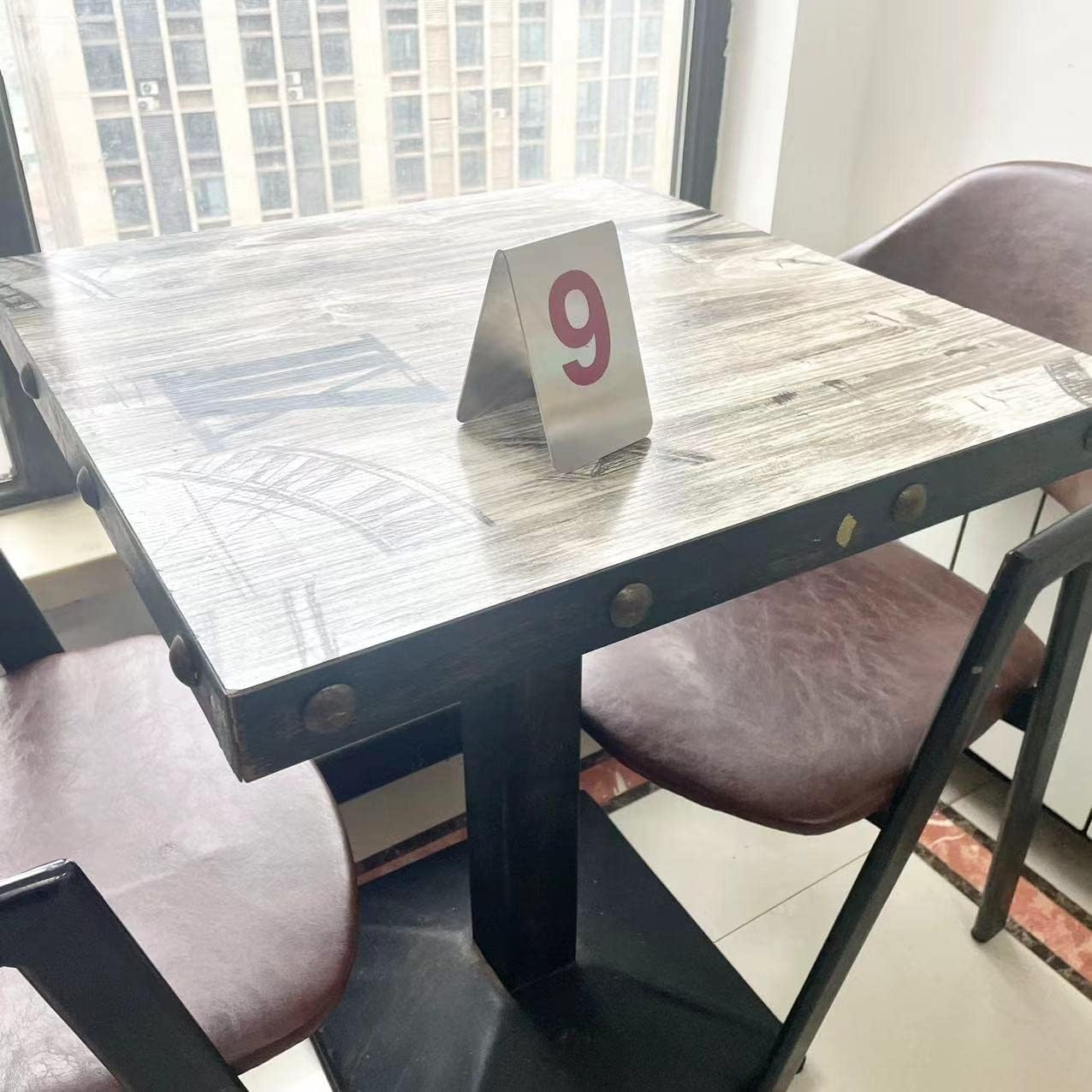 Metal Place Cards Stackable Tent Style Table Numbers,Place Card Holders for TRPG Wedding Party Restaurants Cafes Bars Gatherings Meeting Room Board Games (Red, Large 1-10)