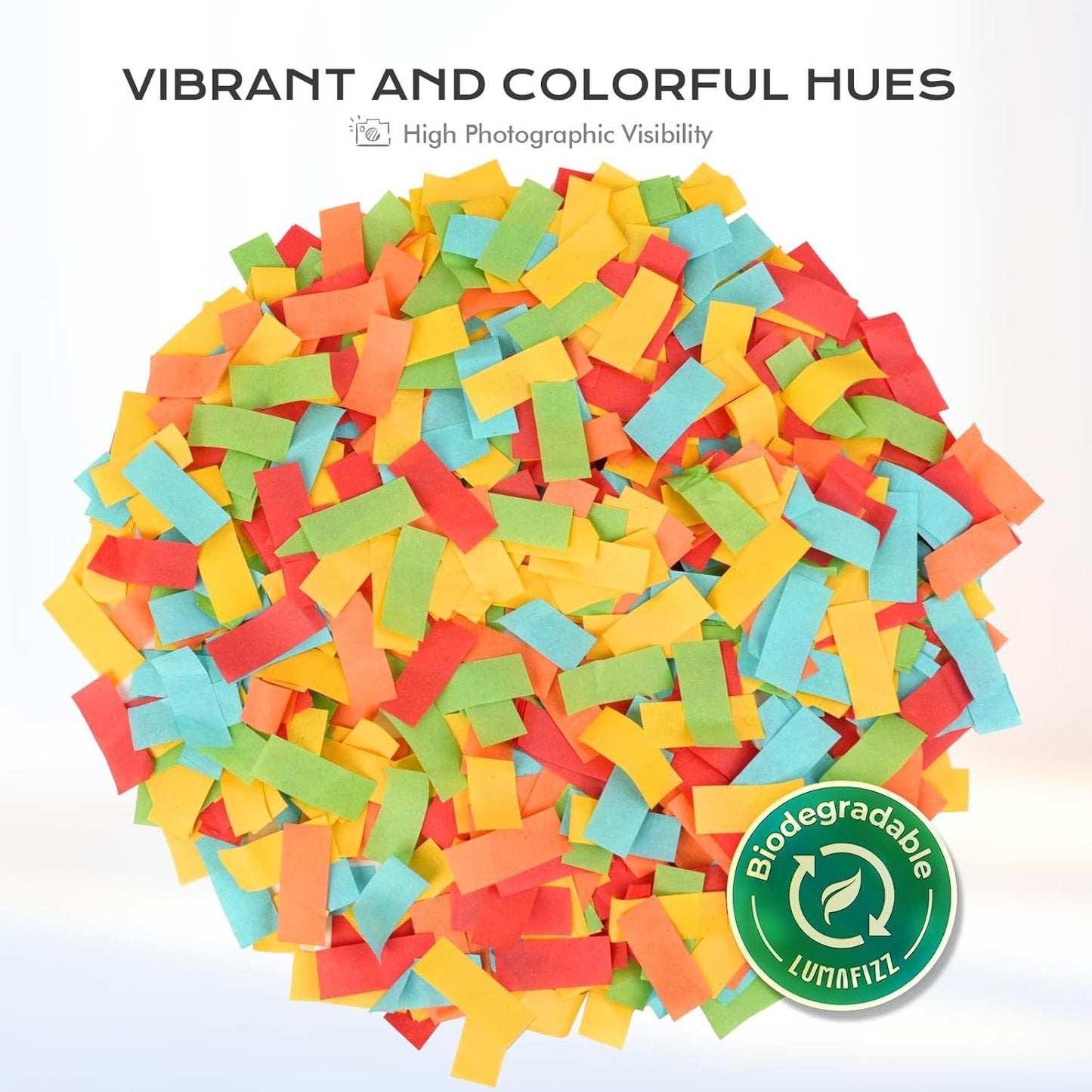 12 InchConfetti Biodegradable [6 Pack Confetti Cannons | Multicolor Confetti Poppers for Wedding Celebration, Birthday Party Christmas Eve and New Year Celebration (Dopamine color)