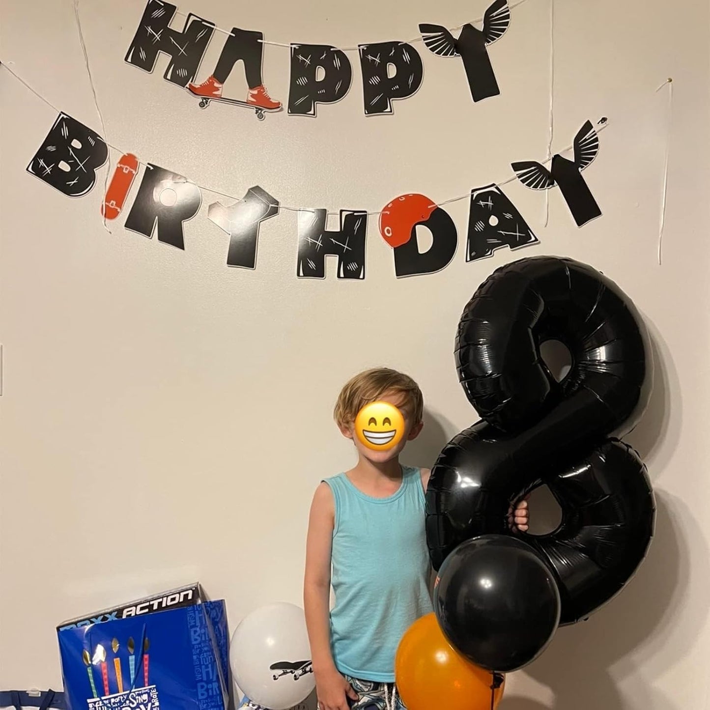 Black Number Balloons, 40inch Large Number 4 Foil Mylar Helium Balloons, Self Inflating Number Balloons 0-9 for Men Boys 4th 40th Birthday Anniversary Party Graduation Celebration Decoration Supplies