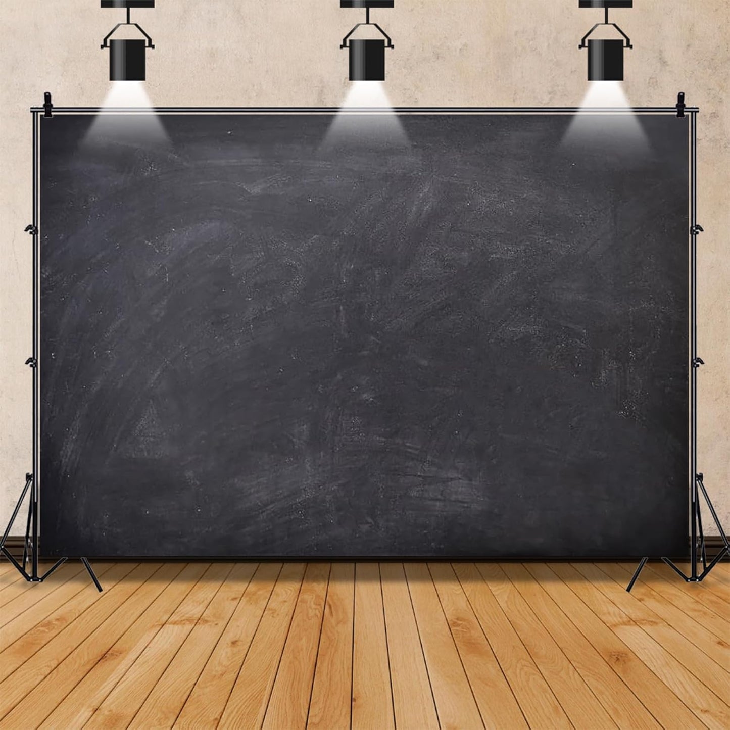 Renaiss 6x4ft Blank Blackboard Backdrop for Photoshoot Man Woman Portrait DIY Chalkboard Photography Background Back to School Banner School Season Photo Booth Props Wedding Teachers` Day Party Decor