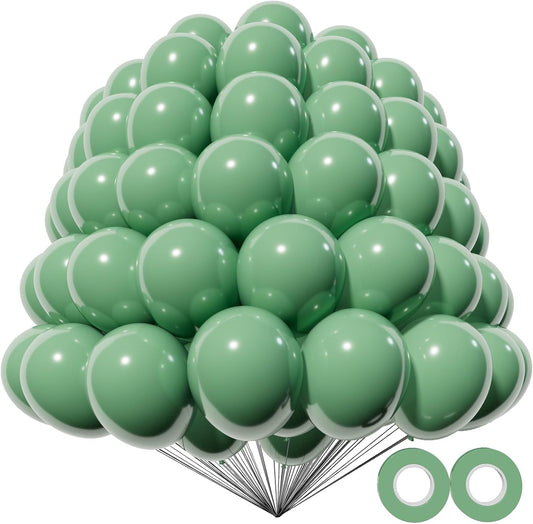 KAWKALSH 200pcs Sage Green Balloons 5 Inch, Small Mini Latex Balloons for Party Birthday Baby Shower Anniversary Festival Arch Garland Decoration