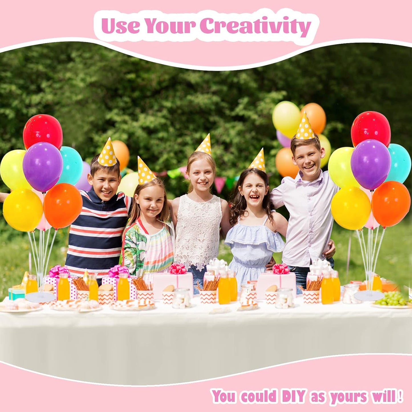 7 Sets Balloon Stands for Table Balloon Stand Kits Clear Table Balloon Centerpiece Stand Balloon Holder Decorations for Birthday Baby Shower Graduation Party Decorations