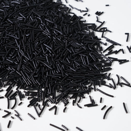 Edible Black Sprinkles, Jimmies Sprinkle, Black Sprinkles for Baking, Cake, Cupcake, Cookies, Donut, Perfect for Halloween(120g/4.23oz)
