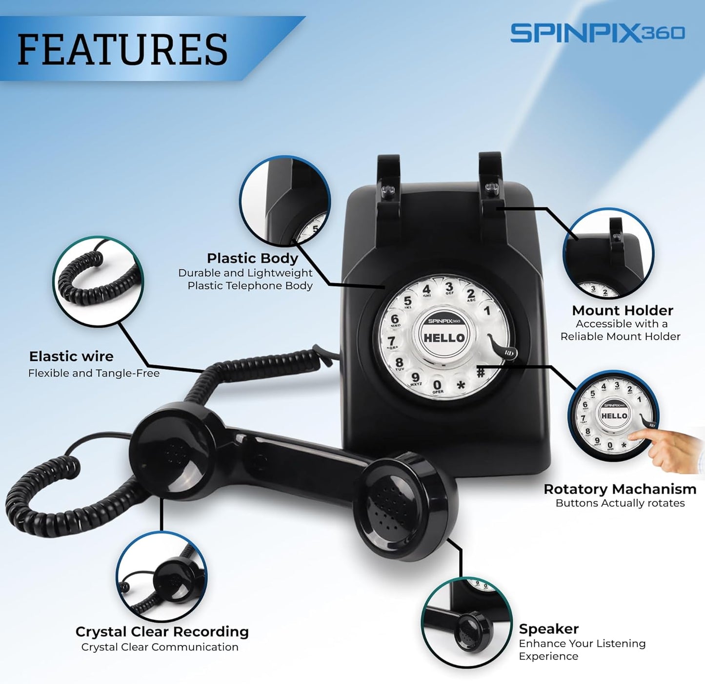 Audio GuestBook for Wedding - Record Customized Audio Messages with Guest Book – A Personal and Convenient Way to Preserve Your Special Occasions (Black Rottary)