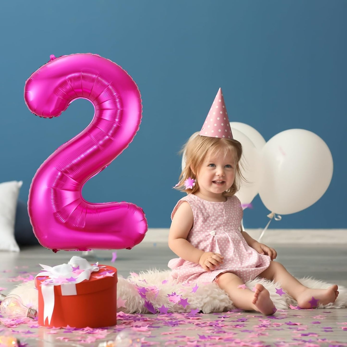 Hot Pink 1 Balloon,40 Inch Number 1 Balloon,1st Birthday Balloon Decorations, Foil Mylar Helium 1 Balloon Number for Birthday Party Decorations