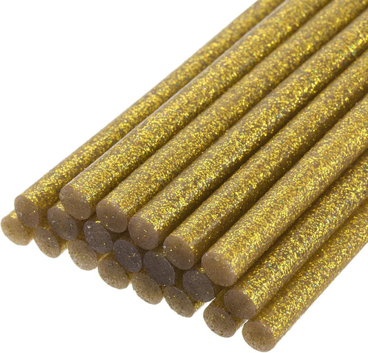 uxcell 20pcs Hot Glue Sticks for Glue Gun 11mm/0.43-inch x 6-inch Mini Hot Melt Adhesive Glue Stick Glitter Gold