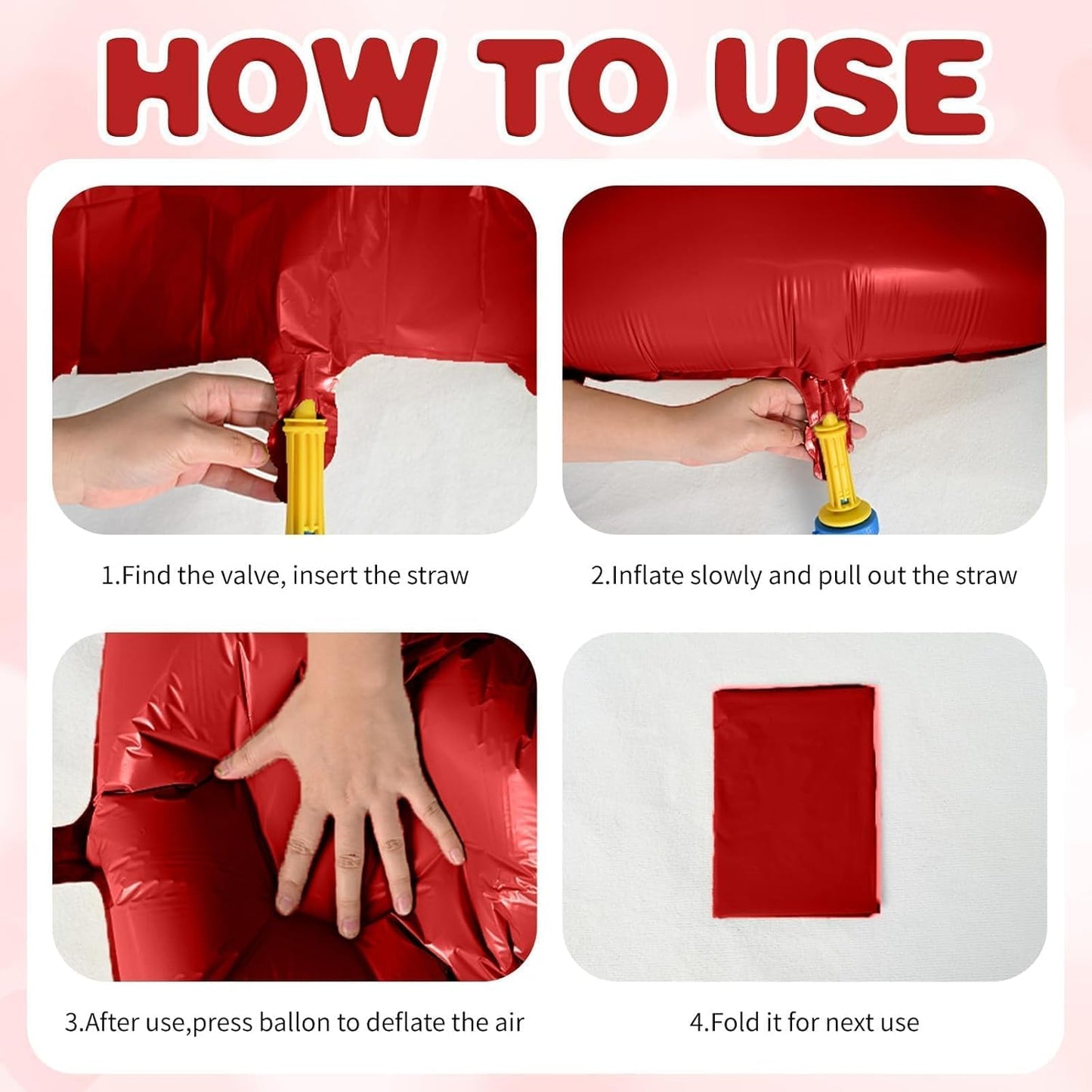 12 Pcs Heart Balloons, 18 inch Red Heart Shaped Balloons, Big Foil Helium Balloon, Love Foil Balloon for Wedding Baby Shower Anniversary Backdrop Valentine Party Decorations