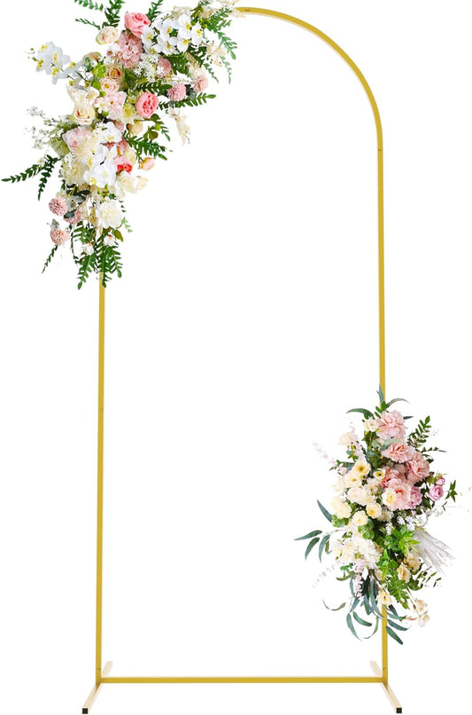 Wokceer 6 FT Wedding Arch Backdrop Stand Metal Arch Chiara Backdrop Stand for Wedding Ceremony Birthday Party Bridal Baby Shower Photo Booth Garden Floral Balloon Arch Decoration