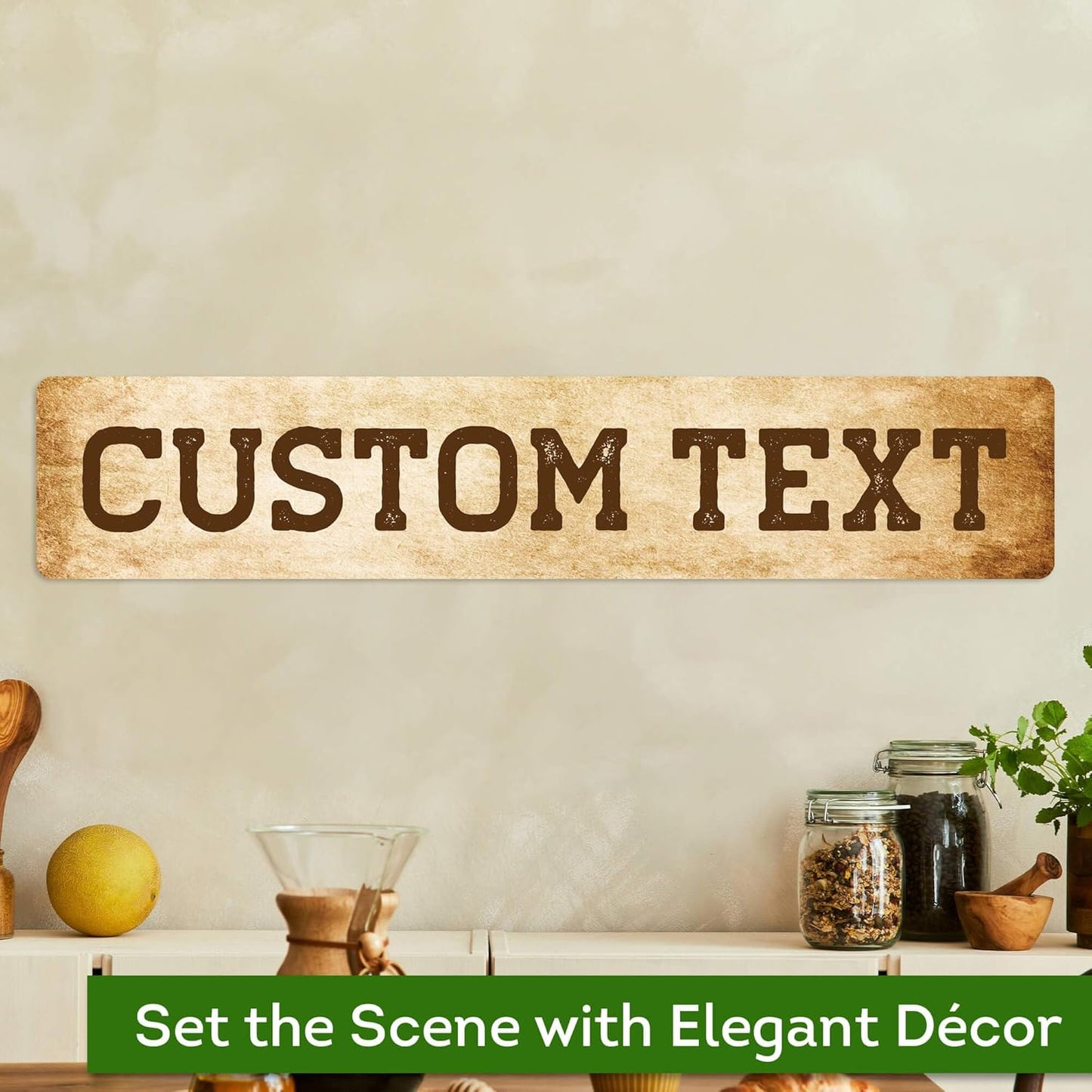 Custom Sign, Custom Street Sign, 11 Font Colors, 13 Font Styles, 4 Hole Options, 22 Sizes, 6x30 Inches, Rust Free DiBound, Fade Resistant, Made in USA by My Sign Center (Vintage)