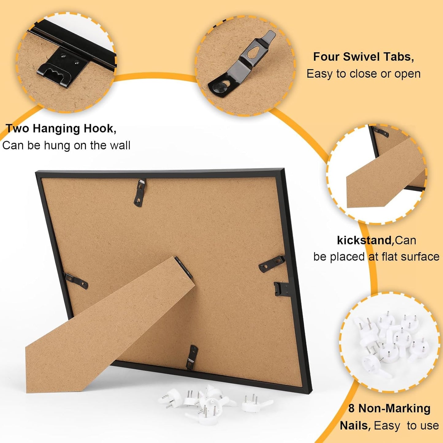 YixangDD 20 PACK Certificate Frames 8.5 x 11, Black Diploma Frame Document Frame with Clear Plexiglass, Picture Frames for Tabletop and Wall Display