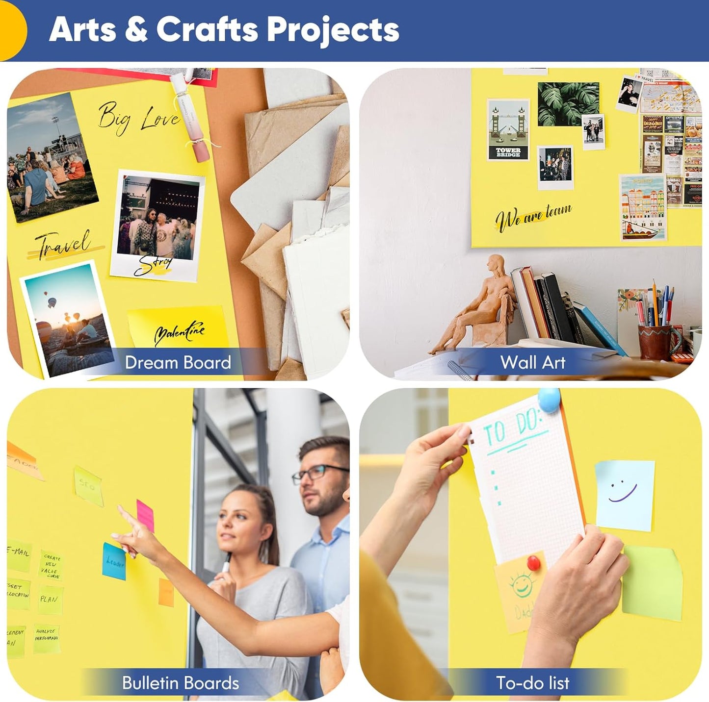 Vanhench 30"×1200"(100') Yellow Wrapping Paper Roll, Art Craft Paper, Color Bulletin Board Paper Bouquet Flower Wrapping, Perfect for Birthday, Mother's Day, Holiday, Wedding