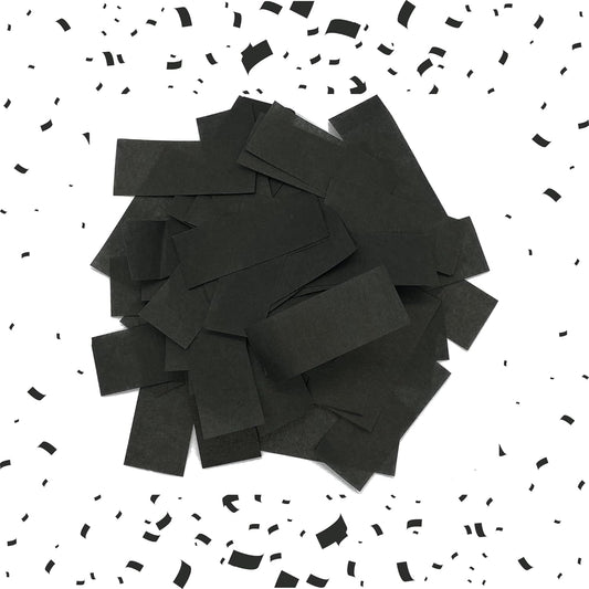 Rectangular Black Biodegradable Confetti – Fluttering Tissue Paper Confetti for Cannon and Launcher use - Best for Wedding, Birthday, Parties and Live Events - 1 lb, 16 oz