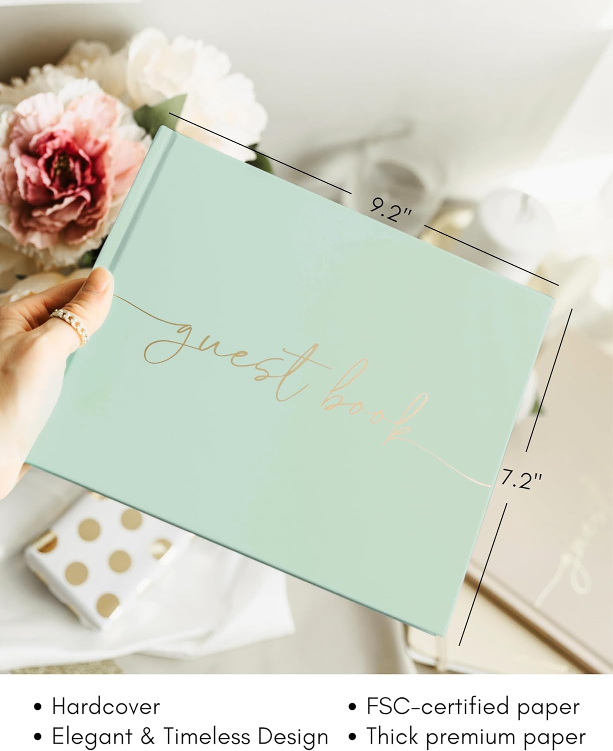 Lamare Wedding Guest Book – Polaroid Guest Book for Wedding Reception, Baby Shower, Birthday, Bridal Shower and Special Event Guestbook – A Stylish Sign in Book for Party - Blank Page