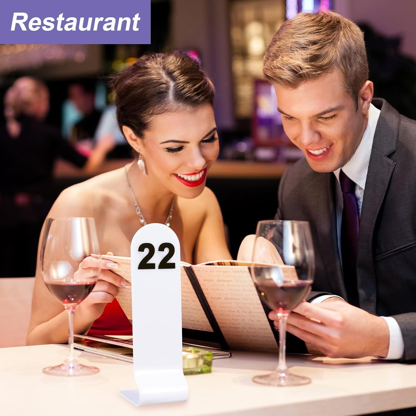 Tuanse 1-30 Table Order Numbers Restaurant Double Sided Acrylic Reception Number Stands Signs for Wedding Restaurant Seating Cafes Party Banquet(White)