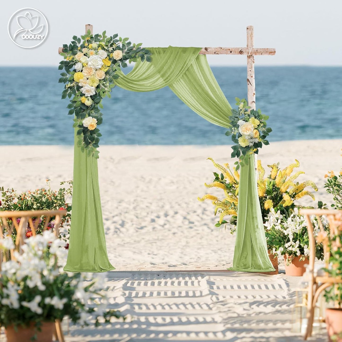 Wedding Arch Flowers Kit,Artificial Flower Arch Decor,2pcs Artificial Flower Arrangement for Wedding Decor Reception Backdrop Floral Decorations (Yellow)